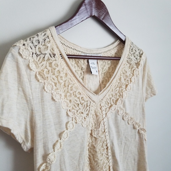 American Rag Lace Short Sleeve Top Size Medium - Picture 5 of 5